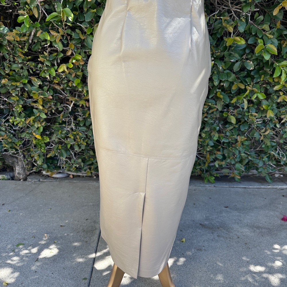 Brochu Walker Taupe Vegan Leather Pencil Skirt Size S - Picture 5 of 10